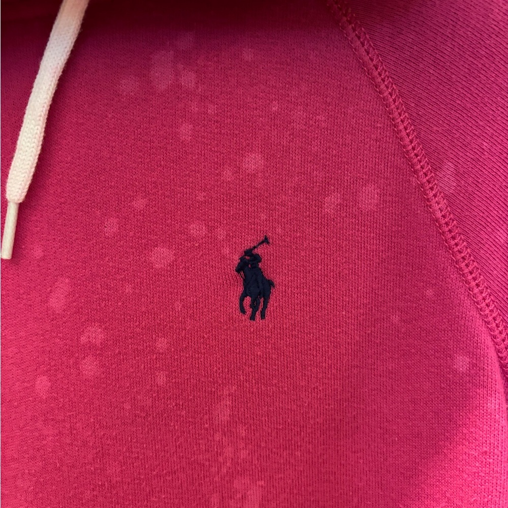 Ralph Lauren Vibrant Pink Acid Wash Polo Hoodie - Picture 2 of 6